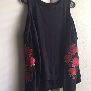 Rose Shoulder Cutout Long Sleeve